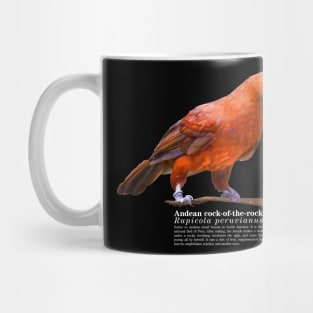 Andean cock-of-the-rock tropical bird white text Mug